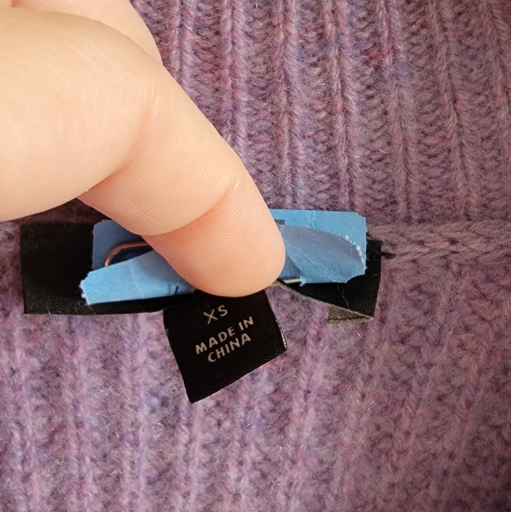 Cashmere Plaited Raglan Cardigan, Size XS - Picture 6 of 14